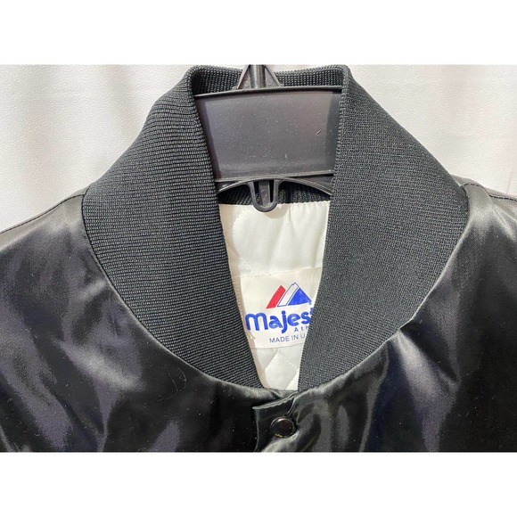 Vtg 50s 60s Rock N Roll Satin Jacket Black Mens Large Rockabilly Dance Majestic - Picture 5 of 9